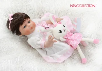 NPKCOLLECTION 48 CM renacer niña de cuerpo completo de silicona muñeca bebe reborn Baño muñecos 100% a mano detallada paiting