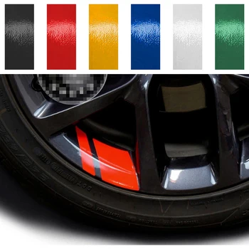 Nueva 6pcs Reflectante del Coche de la Llanta de Vinilo de Corte de la Precisión Decal Sticker Adhesivo Activado por Presión de Auto Rojo Accesorios de la etiqueta Engomada del Coche