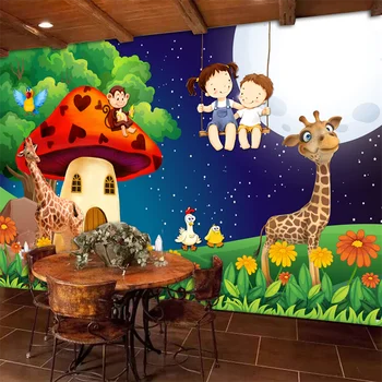 Personalizar fondo de pantalla en 3D Romántico Habitación de los Niños Bosque de Sueño Mural de Kindergarten Bosque de dibujos animados de Fondo Decoración de la Pared обои