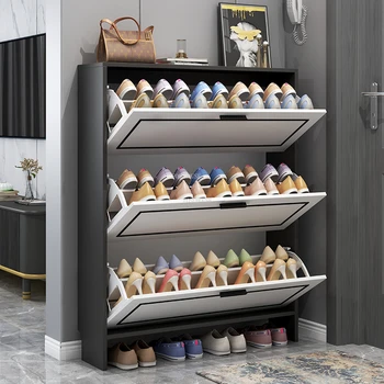 De lujo Ultra-delgada de Zapatos Gabinetes Modernos Muebles de la Sala Simple Porche de Madera Gabinete de la Casa de Gran capacidad de Almacenamiento Bastidores de Zapatos