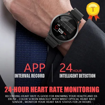 la forma redonda android ios banda inteligente, con 24 horas de control de la frecuencia cardíaca apoyo ios sistema de Acceso a la Salud para iphone android