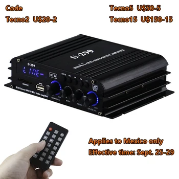 Canal de Amplificador de Potencia Amplificador de cine en Casa 4*40W 4.1 de Audio Bluetooth Amplificador Inalámbrico USB/SD AUX Control Remoto S-299 APLICACIONES