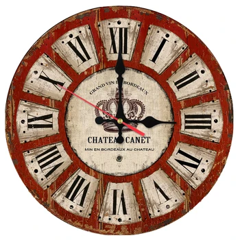 Top de la moda madera reloj de pared números Romanos decoración para la pared de la sala pegatinas de Europa de estilo relojes siguen la vida de los relojes de cuarzo