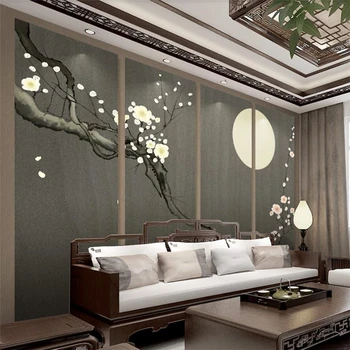 wellyu un fondo de pantalla Personalizado en 3d murales de alta gama pintados a mano Zen ciruela China papier peint de fondo con pintura decorativa de papel tapiz