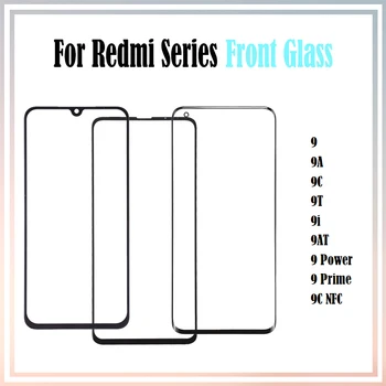 10Pcs/Lot de Vidrio Frontal Para Xiaomi Redmi 9A 9T 9C 9i 9AT 9 de Potencia Prime NFC Frontal LCD de la Pantalla Táctil Exterior de la Lente de Cristal del Panel de