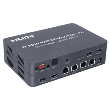 HDMI matrix 2 en 6 HDMI Splitter/Extensor de 100 metros sobre el single Cat 5E/6