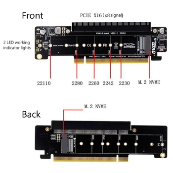 PCIE4.0 Split PCIE X16 PARA X8+X4+X4 de Expansión de la Tarjeta Vertical de los Kits de Reemplazo de BRICOLAJE de la Junta con 2x de Trabajo del LED Indicador de