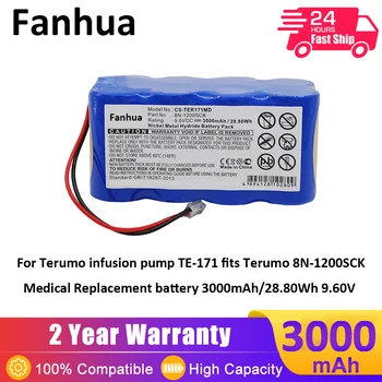 Fanhua Batería Para Terumo bomba de infusión de TE-171 encaja Terumo 8N-1200SCK Médicos de Reemplazo de la batería de 3000mAh/28.80 Wh 9.60 V