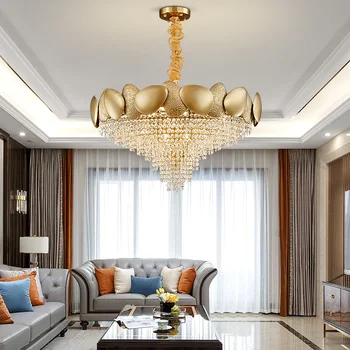 Led Lámpara Colgante De Oro Irregular Araña De Cristal De Lujo Sala De Estar Del Hotel De Proyecto De Decoración De Ronda 