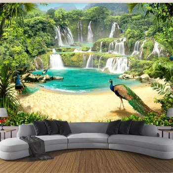 beibehang un fondo de pantalla Personalizado en 3d foto del mural de la cascada, lago, paisaje 3d de la sala de estar del dormitorio de fondo de la pared de papel 3d del papel de parede