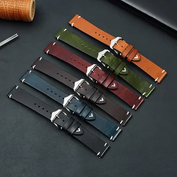 uhgbsd Retro Aceite de Cera de Cuero Gradual de Cambio de Color de Cuero de la Correa Para el Smartwatch de Huawei, Xiaomi Samsung Reloj de Cuero de los Accesorios