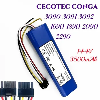 CECOTEC CONGA 3090 3091 de 3.092 1690 1890 2090 Robot aspirador Batería de Reemplazo de Accesorios de 14.4 Voltios 3200 MAh
