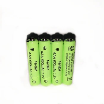 4pcs/lote 1.2 v 600mAh AAA de juguetes de control remoto recargable NI-MH batería recargable AAA 1.2 V 600mAh envío gratis