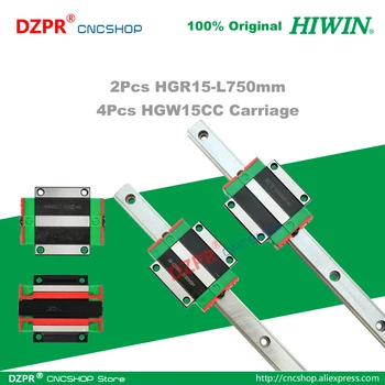 Original HIWIN HGR15 Guía Lineal 750mm 29.53 en Ferrocarril HGW15CC Carro de Diapositivas para el Router del CNC de Grabado de Madera de la Máquina del Laser