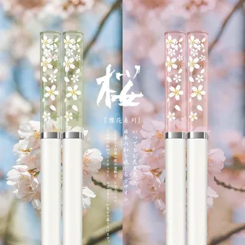 El ámbar de los Cerezos en Flor Palillos Japoneses Hogar de Alta Temperatura Resistente antideslizante Antibacteriano Vajilla Reutilizable