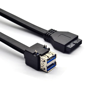 Conectores 19Pin/20Pin Femenino Encabezado Dual USB 3.0 Cable del Panel - Fácil Montaje de la Placa base de Escritorio