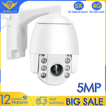 1080P Cámara de Seguridad al aire libre de PTZ con Zoom Óptico de 5X de Vídeo CCTV cámara de Vigilancia Tarjeta SIM 4G Color de la Visión Nocturna de P2P Camhi FTP