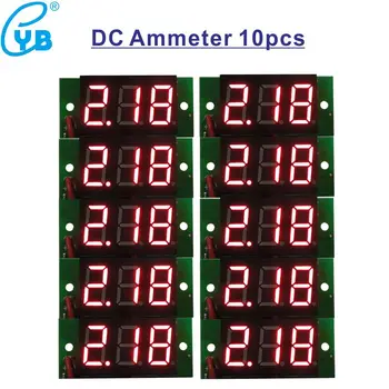 10pcs LED Digital Amperímetro DC 10A de Corriente Medidor de Amperios DC Medidor de Panel 0.36