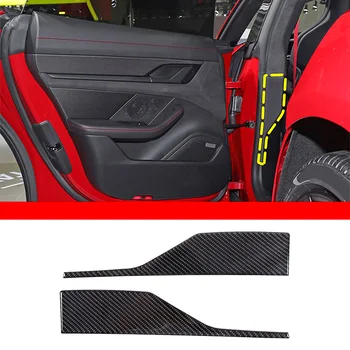 Para 2019-22 Porsche Taycan suave de fibra de carbono interior del coche B-pilar panel decorativo pegatina interior del coche accesorios de protección