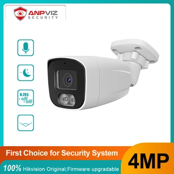 Anpviz 4MP PoE IP/Red Mini Cámara Bala al aire libre de la Protección de Seguridad de la Cámara Micrófono Integrado de Audio por INFRARROJOS 30m IP66