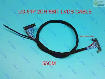 LG-51P 51pin de 2 canales de 8 bits LCD LVDS cable de FUEGO-51HL largo 55 CM de alambre de DuPont 2X15P nuestro controlador de la junta de