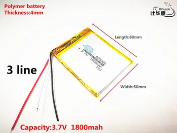 3 línea de Buen Qulity 3.7 V,1800mAH,405060 de Polímero de litio ion / Li-ion de la batería de JUGUETE,BANCO de POTENCIA,GPS,mp3,mp4