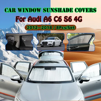 Para Audi A6 C6 S6 4G 2012~2018 2013 2014 2015 2016 Ventana de Coche Parasol Parabrisas Reflector UV del Sol a la Sombra de la Visera del Auto Accesorios