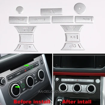 Central de control de volumen en el modo de CA de aire acondicionado botones de la protección de la tira de ajuste de la etiqueta engomada para Land Rover Range Rover Sport 2014-2017