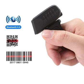 Wearable 2D Inalámbrica Bluetooth Escáner de código de Barras Rugged Mini Anillo de 2.4 G CMOS QR Lector de Código de Barras Con la Batería de 320mAh Anti-Caída BL4.0