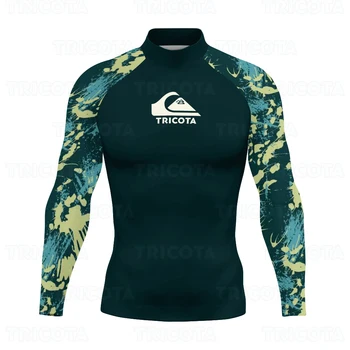 Los hombres de Surf Natación camisetas Protección UV, Transpirable trajes de baño de Manga Larga de Surf Chalecos Camisas de Buceo Playa de Ropa de Surf