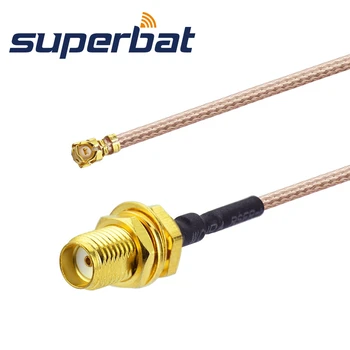 Superbat Pigtail SMA Hembra Mamparo de IPX/UFL Recto Jack RG178 90 cm de Cable Coaxial RF