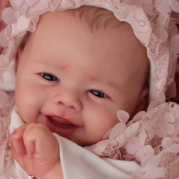 21inch Reborn Doll Kit Sonriente Bebé Emmy Real de Tacto Suave Inacabado de la Muñeca de las Piezas de DIY Renacer de Silicona Muñecas de Envío de la Gota