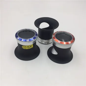 Nueva 5X 10X Ultra Claro Lupa Lente Lupas Cuerpo de Aleación de Aluminio de Reparación de relojes de la Herramienta de Lupa para Relojeros