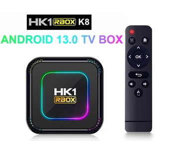 HK1 RBOX K8 Cuadro de TV Android 13.0 RK3528 Quad Core 2G/4G 16G/32G 64G 2.4 G 5G Dual WIFI 6 BT5.0 H. 265 8K UHD Smart Media Player