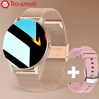Nueva Ronda de Reloj Inteligente Mujeres Hombres Smartwatch de Natación Impermeable Inteligente Cada Para Android IOS Fitness Tracker Trosmart Marca S32