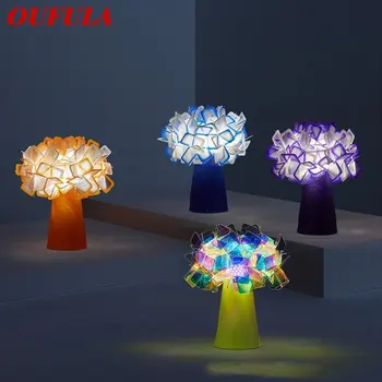 OUFULA Simple Lámpara de Mesa Moderna de la Flor Nórdicos Decorativas LED de iluminación de Escritorio para Casa Habitación con Cama Bedsid