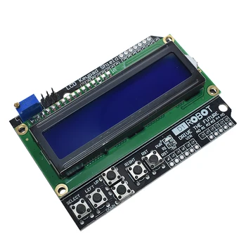 Teclado LCD Shield LCD1602 LCD 1602 Módulo de Pantalla Para Arduino ATMEGA328 ATMEGA2560 raspberry pi UNO de pantalla azul
