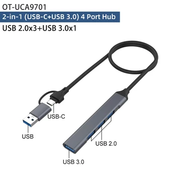 4/7 Puertos USB 3.0 Hub Multi Splitter Adaptador Multi de Alta Velocidad USB Splitter Adaptador Concentrador de Plug and Play para PC