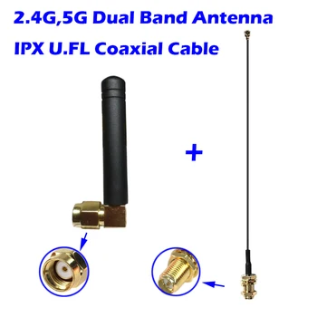Antena WiFi de Banda Dual +15cm U. FL/IPEX a RP SMA RG1.13 Cable de 2,4 GHz 5 ghz para FPV UAV Router Repetidor Bluetooth ITX Motherboard
