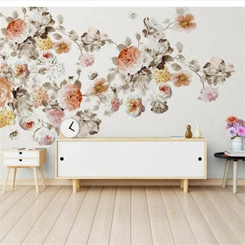 wellyu papel de parede Moderno dibujado a mano vintage floral de rosas TV fondo pared de papel de pared papier peint papel tapiz