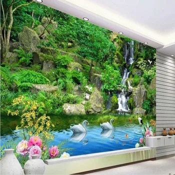 wellyu Personalizados de gran escala murales Qingshanlvshui TV 3D de la pared de fondo no tejido de papel pintado papel de parede para quarto