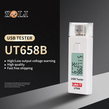 USB Probador de Teléfono del Equipo de Carga Detector de Voltaje Medidor de Corriente del Monitor de Capacidad dc voltímetro digital de la UNIDAD de UT658/UT658B