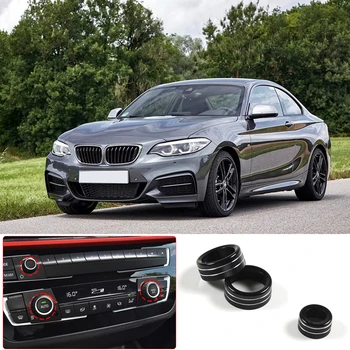 Para BMW 3 Serie 4 F30 F34 F46 GT X1 F47 F48 de la aleación de Aluminio Negro Aire Acondicionado de los Automóviles Mandos de Audio Círculo Recorte de los Accesorios del Coche