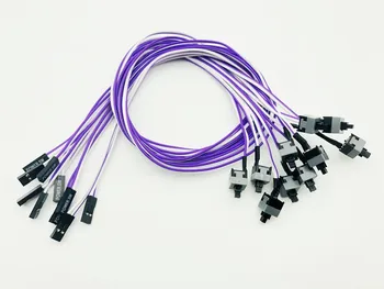 10PCS Reset de la Placa base de Cable de la Computadora de Escritorio de la PC Botón de encendido SW Interruptor Cable de Alimentación Cable de Re-iniciar el Cable del Interruptor para la Minería de