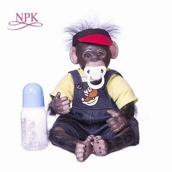 NPK 40CM Originales hechos a Mano Detallada de la Pintura Renacer salas para niños prematuros Bebé Orangután Mono Negro de Colección de Arte de alta calidad de la muñeca