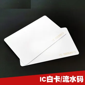 1000pcs/lote de 13,56 Mhz ISO 14443A F08 1K Bytes de PVC Blanco de Tarjetas de IC RFID pasiva de la tarjeta con los números de serie impreso