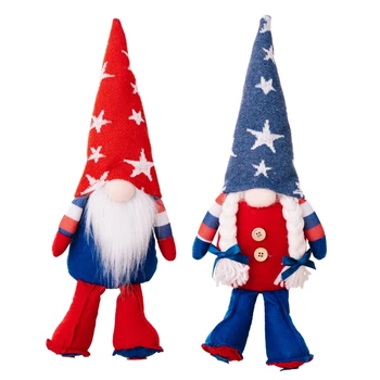 El Día de la independencia de los Pies la parte Inferior de la Estrella Hat Gnome Sombrero de Adornos Decorativos en Decoración para la Fiesta de Cumpleaños Decoración de F1FB