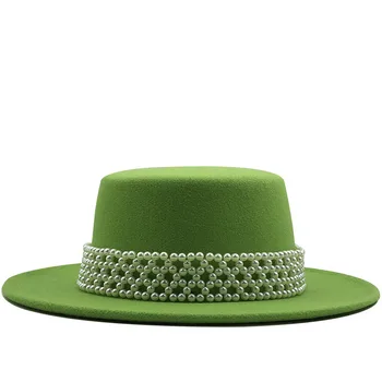 Los hombres de Fedora sombreros de las mujeres Simple gorro de lana de jazz sombreros de estilo Británico sombrero sombrero de Moda otoño invierno grande a lo largo de sombrero Multicolor