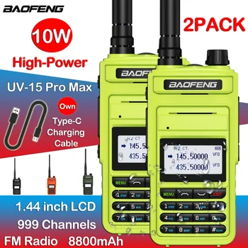 2pack BAOFENG mini radio UV-15 pro max radios comunicadores antena movel vhf uhf radyolar 5-10km Sí Portátil impermeable 5w-10w 