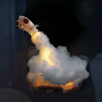 Cohete Lámparas de Noche DIY hechos a Mano Astronauta de la Decoración de la Iluminación de los Ojos Protección de Cabecera, de Mesa Lámpara de Ahorro de Energía para el Niño el Regalo de la Navidad
